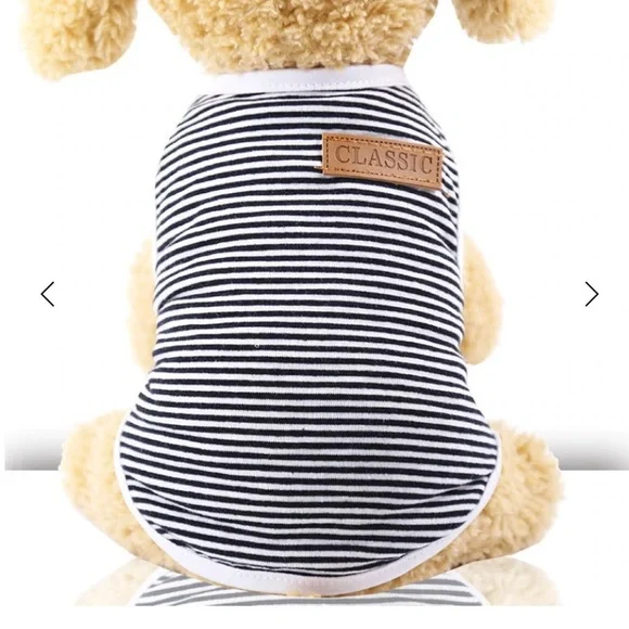 NWT Super Cute Striped Dog and Cat T-Shirt - Picture 1 of 2